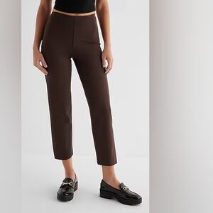 Express Columnist High Waisted Body Contour Knit Ankle Pant